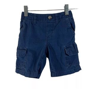 Old Navy Girls Navy Blue Cargo Shorts 3T Elastic Waist Pockets Pull On Cotton